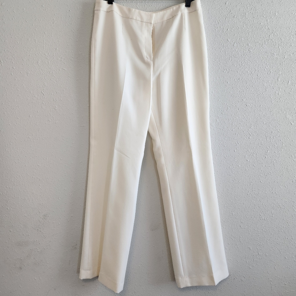 Evan Picone Cream Straight-Leg Dress Pants